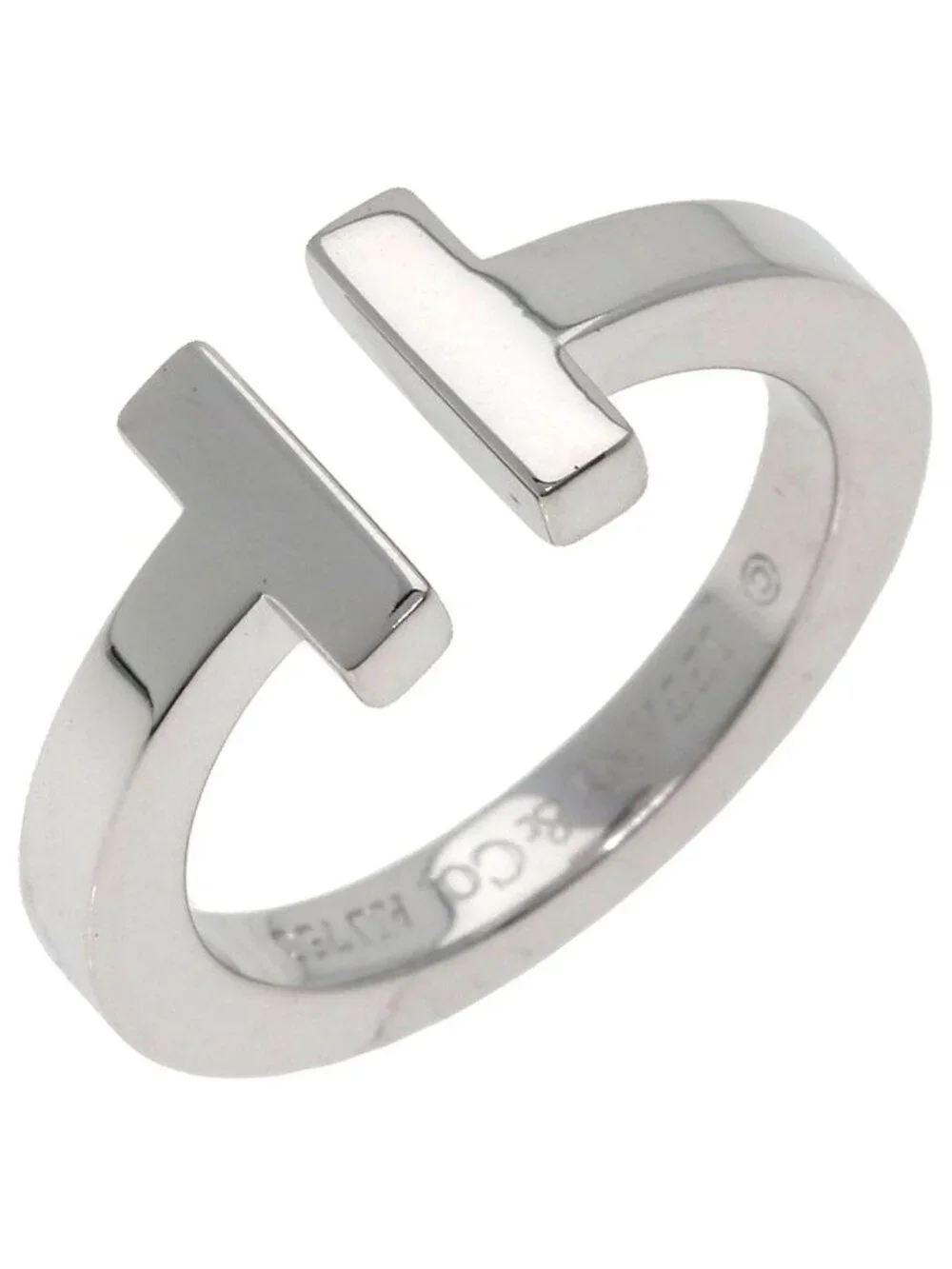 Tiffany & Co T Wire Ring 18k White Gold